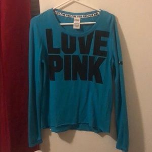 Victoria’s Secret Pink Turquoise long sleeve shirt